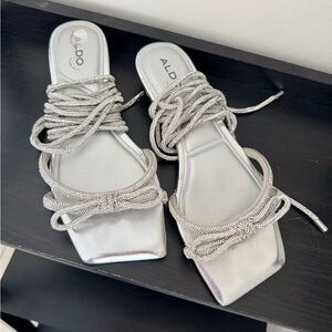 ALDO Metallic Silver Strappy Sandals